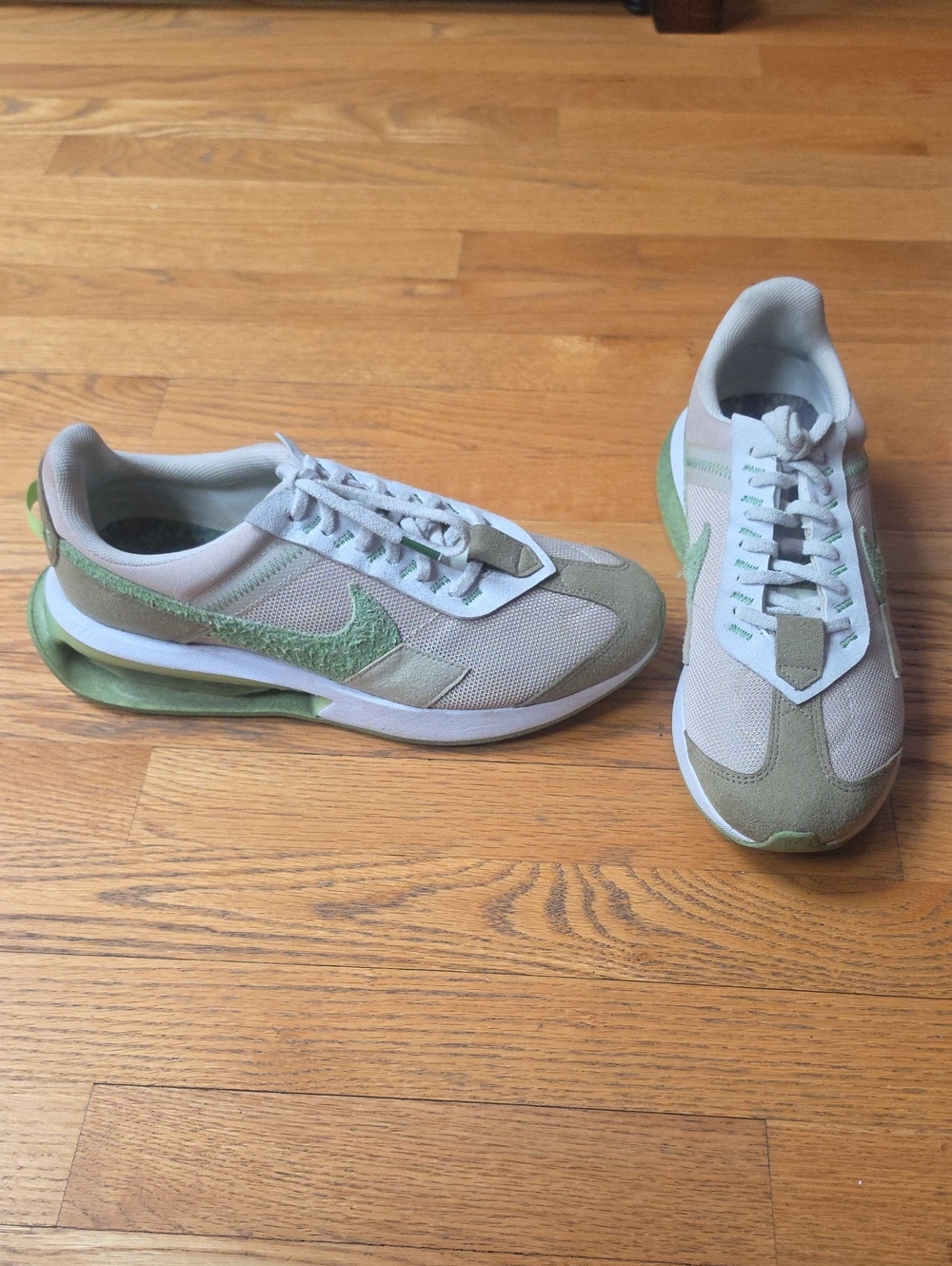 Nike Sage Green and Light Beige Low-Top Sneakers